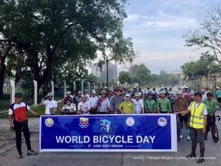 စက်ဘီးစီးနင်းခြင်းဖြင့် ပိုမိုစိမ်းလန်းသော အနာဂတ်ဆီသို့ - ကမ္ဘာ့စက်ဘီးစီးနေ့ကို မြန်မာနိုင်ငံမှ စက်ဘီးစီးသမားများလည်း ဆင်နွှဲ