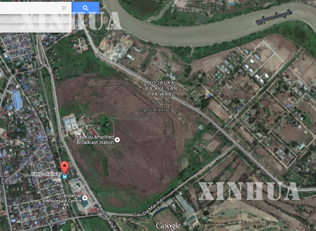 ရန္ကုန္တိုင္း ေဒသႀကီး မရမ္းကုန္းၿမဳိ ့နယ္ရွိ ေရကူးအသံလႊင့္ စက္ရုံဝင္း အား Google Map မွ ျမင္ေတြ႔ရစဥ္ (ဆင္ဟြာ)