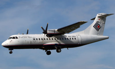 “Trigana” ေလေၾကာင္းလိုင္း မွ ATR 42 ေလယာဥ္ တစ္စင္း အားျမင္ေတြ႕ရစဥ္(ဓာတ္ပံု-အင္တာနက္)