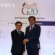 တရုတ္ စီးပြား ကူးသန္းဝန္ႀကီး Gao Hucheng ႏွင့္ တူရကီ စီးပြားေရး ဝန္ႀကီးတို႔အား G20 ဝန္ႀကီးမ်ား အစည္းအေဝး တြင္ေတြ႔ရစဥ္ (ဆင္ဟြာ)