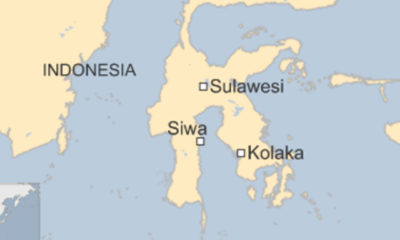 တိမ္းေမွာက္သြားေသာ ေလွ၏ ကိုလာကာမွ Sulawesi ေတာင္ဘက္ Siwa သို႔သြားရာ လမ္းေၾကာင္းျပေျမပုံကို ေတြ႔စဥ္ (ဓာတ္ပုံ- အင္တာနက္)