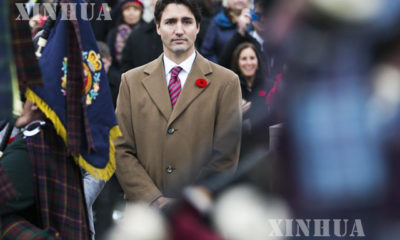 ကေနဒါ ဝန္ႀကီးခ်ဳပ္ Justin Trudeau အား အခမ္းအနား တစ္ခု၌ ေတြ႕ရစဥ္ (ဆင္ဟြာ)