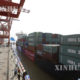 ရန်ကုန် စက်မှုဆိပ်ကမ်းသို့ ဆိုက်ကပ်လာသော ကုန်သေတ္တာတင် သင်္ဘော အားတွေ့ရစဉ် (ဆင်ဟွာ)