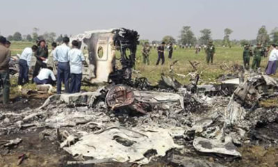 နေပြည်တော်အနီး ပျက်ကျ သွားသော တပ်မတော်လေမှ လေယာဉ်တစ်စီးအား တွေ့ရစဉ် (ဓာတ်ပုံ-MRTV)