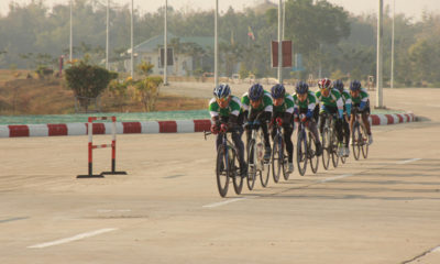 မြန်မာ့စက်ဘီး အားကစားလက်ရွေးစင်များ လေ့ကျင့်နေသည်ကို တွေ့ရစဉ် (ဓာတ်ပုံ-အားကစားဝန်ကြီးဌာန)