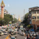 ရန်ကုန်မြို့တွင်း ယာဉ်များ သွားလာနေသည်ကို တွေ့ရစဉ် (ဆင်ဟွာ)