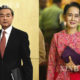 တရုတ် နိုင်ငံ နိုင်ငံခြားရေး ဝန်ကြီး ဝမ်ရိ (ဝဲ) နှင့် မြန်မာ နိုင်ငံ နိုင်ငံခြားရေးဝန်ကြီး ဒေါ်အောင်ဆန်းစုကြည်တို့ အား တွေ့ရစဉ် (ဆင်ဟွာ)