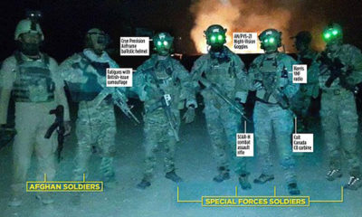 အာဖဂန် အထူး တပ်ဖွဲ့ဝင်များ ညစစ်ဆင်ရေး ပြုလုပ်နေပုံအား သရုပ်ပြနေစဉ် ( ဓာတ်ပုံ - အင်တာနက် )
