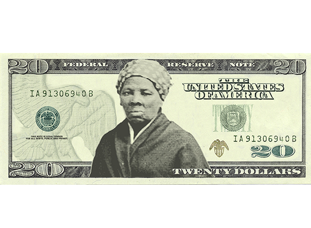 အမေရိကန် ဒေါ်လာ ၂၀ တန် ငွေစက္ကူတွင် Harriet Tubman ရုပ်ပုံ ထည့်သွင်းထားသည့် ပုံစံအား တွေ့ရစဉ် (ဓာတ်ပုံ- အင်တာနက်)