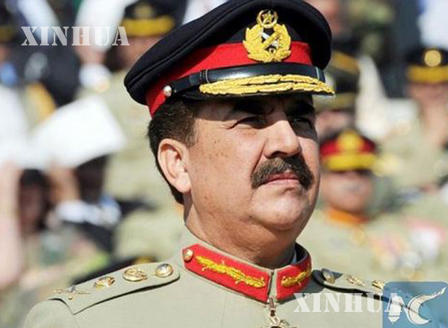 ပါကစ္စတန် စစ်တပ်အကြီးအကဲ ဗိုလ်ချုပ်ကြီး Raheel Sharif မိန့်ခွန်း ပြောကြားနေစဉ် (ဆင်ဟွာ)