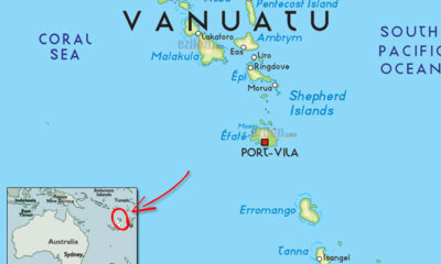 တောင်ပစိဖိတ်ကျွန်းနိုင်ငံ ဗာနူအာကျွန်း မြေပုံအား တွေ့ရစဉ် (ဓာတ်ပုံ- အင်တာနက်)
