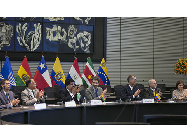 လက်တင်အမေရိက ရေနံတူးဖော် ထုတ်လုပ်သည့် နိုင်ငံများအဖွဲ့၏ အစည်းအဝေးပွဲကို အီကွေဒေါ နိုင်ငံ ကွီတိုမြို့၌ ကျင်းပနေစဉ် ( ဓာတ်ပုံ - အင်တာနက် )