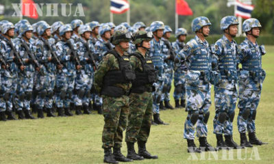 တရုတ် နှင့်ထိုင်း နှစ်နိုင်ငံ ရေတပ်ပူးတွဲစစ်ရေးလေ့ကျင့်မှု ဖွင့်ပွဲအခမ်းအနားအား တွေ့ရစဉ်(ဆင်ဟွာ)