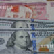 ဒေါ်လာ နှင့် မြန်မာကျပ်ငွေအား မြင်တွေ့ရစဉ် (ဆင်ဟွာ)