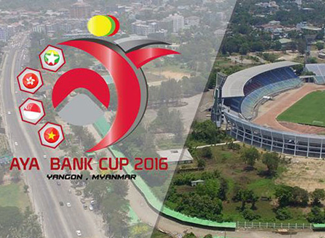 AYA Bank Cup 2016 အမှတ်တံဆိပ် အား တွေ့ရစဉ် (ဓာတ်ပုံ-MFF)