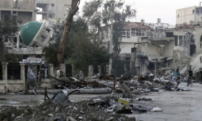 ဆီးရီးယားစစ်တပ်က ပြန်လည်သိမ်းယူခဲ့သည့် ဆေးရုံအား တွေ့ရစဉ် (ဓာတ်ပုံ- အင်တာနက်)