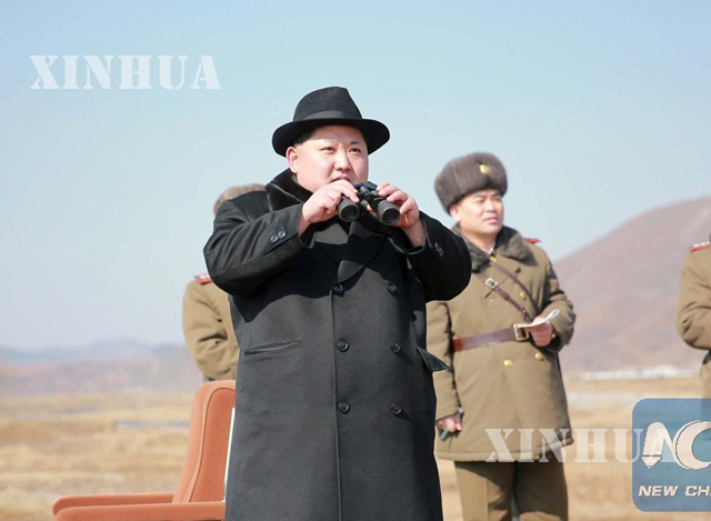 မြောက်ကိုးရီးယား နိုင်ငံ ခေါင်းဆောင် ကင်ဂျုံအန်း အားတွေ့ရစဉ် (ဆင်ဟွာ)
