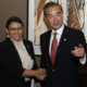 တရုတ် နိုင်ငံခြားရေးဝန်ကြီး ဝမ်ရိ (ယာ) နှင့် အင်ဒိုနီးရှား နိုင်ငံခြားရေးဝန်ကြီး ရတ်နို မာဆူဒီတို့အား တွေ့ရစဉ် (ဓာတ်ပုံ- အင်တာနက်)