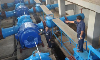 မြို့တော်စည်ပင်၏ ရန်ကုန်မြို့ ရေပေးဝေရေး စက်ရုံတစ်ခုအား တွေ့ရစဉ် (ဓာတ်ပုံ- မြဝတီ)