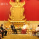 နိုင်ငံတော် သမ္မတ ဦးထင်ကျော်က စင်ကာပူ ဝန်ကြီးချုပ် မစ္စတာလီရှန်လုံး ဦးဆောင်သောအဖွဲ့အား လက်ခံတွေ့ဆုံ ဆွေးနွေးနေစဉ် (ဆင်ဟွာ)