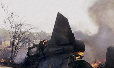 အိန္ဒိယတွင် ပျက်ကျသွားသည့် တိုက်လေယာဉ်အား တွေ့ရစဉ် (ဓာတ်ပုံ- အင်တာနက်)