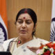အိန္ဒိယ ပြည်ပရေးရာ ဝန်ကြီးဌာန ဝန်ကြီး Sushma Swaraj အား တွေ့ရစဉ် (ဓာတ်ပုံ-အင်တာနက်)