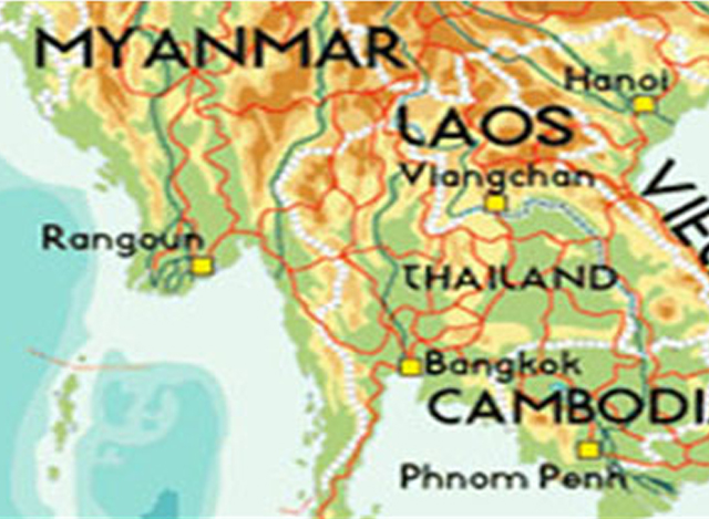 CLMVလေးနိုင်ငံ ပါဝင်သည့်မြေပုံအားတွေ့ရစဉ် (အင်တာနက်)