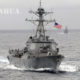 အမေရိကန် ရေတပ် စစ်သင်္ဘော တစ်စင်းအား ပစိဖိတ် သမုဒ္ဒရာတွင် မြင်တွေ့ရစဉ် (ဆင်ဟွာ)