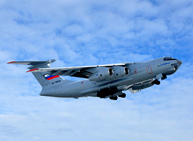 IL-76 အမျိုးအစား ရုရှားလေယာဉ်တစ်စင်းအားတွေ့ရစဉ်(ဓာတ်ပုံ-အင်တာနက်)