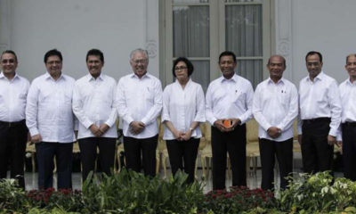 အင်ဒိုနီးရှားတွင် အသစ်ပြန်လည် ဖွဲ့စည်းလိုက်သည့် အစိုးရအဖွဲ့ ဝန်ကြီး ၉ ဦးအား တွေ့ရစဉ် (ဓာတ်ပုံ- အင်တာနက်)