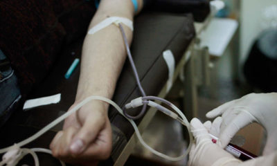 သြစတြေးလျနိုင်ငံ မဲလ်ဘုန်း ဆေးရုံ၌ သွေးလှူဒါန်းနေသူ တစ်ဦးအား တွေ့ရစဉ်(ဓာတ်ပုံ-အင်တာနက်)
