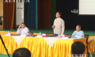 အစိုးရအဖွဲ့၏ ရက် ၁၀၀ စီမံချက်ရှင်းလင်းပွဲသို့ တက်ရောက်လာသူများကို တွေ့ရစဉ် (ဆင်ဟွာ)