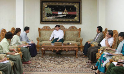 မြန်မာနိုင်ငံ ကုန်သည်များနှင့် စက်မှုလက်မှု လုပ်ငန်းရှင်များ အသင်းချုပ်(UMFCCI)နှင့် ကမ္ဘောဇဘဏ်တို့ တွေ့ဆုံ ဆွေးနွေးခဲ့စဉ်(ဓာတ်ပုံ-UMFCCI)