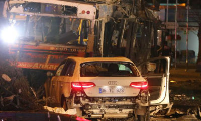 တူရကီတွင် မတ်လ ၁၄ ရက်က ကားဗုံးပေါက်ကွဲမှု တစ်ခုအား တွေ့ရစဉ် (ဓာတ်ပုံ- အင်တာနက်)