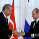 တူရကီသမ္မတ Erdogan နှင့် ရုရှားသမ္မတ ဗလာဒီမာ ပူတင် တို့ တွေ့ဆုံနှုတ်ဆက်နေစဉ် (ဆင်ဟွာ)