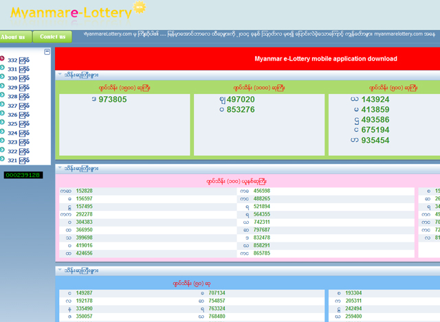 Myanmar e-Lottery ဝက်ဆိုက်အားတွေ့ရစဉ် (ဓာတ်ပုံ-- Myanmar e-Lottery)