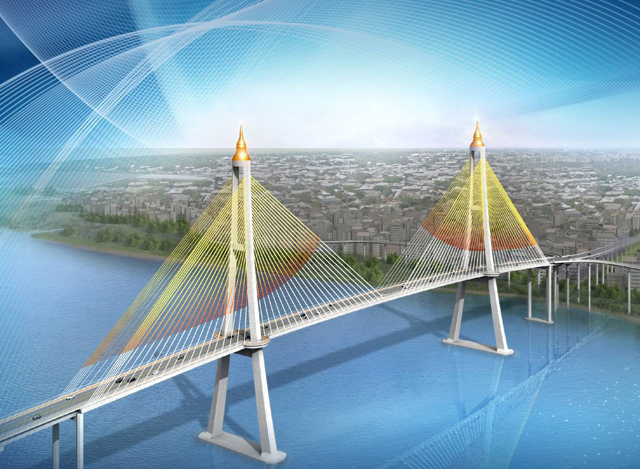 ဒလ-ရန်ကုန်တံတား ပုံစံအား တွေ့ရစဉ်(ဓာတ်ပုံ-Ministry of Construction)