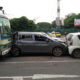 ယာဉ်ဆင့်တိုက်မှုဖြစ်စဉ်အားတွေ့ရစဉ် (ဓာတ်ပုံ-- Yangon Traffic Police)