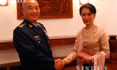 တရုတ်ပြည်သူ့သမ္မတနိုင်ငံ ဗဟိုစစ်ကော်မရှင် ဒုတိယဥက္ကဋ္ဌ မစ္စတာ ရွှီချီလျန် နှင့် မြန်မာ နိုင်ငံ နိုင်ငံတော်၏ အတိုင်ပင်ခံပုဂ္ဂိုလ် ဒေါ်အောင်ဆန်းစုကြည် တွေ့ဆုံစဉ်(ဆင်ဟွာ)