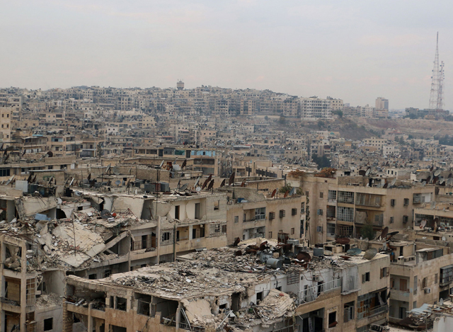 တိုက်ပွဲများကြောင့် ပျက်စီးခဲ့ရသည့် ဆီးရီးယားနိုင်ငံ အလက်ပိုမြို့အားတွေ့ရစဉ် (ဓါတ်ပုံ-အင်တာနက်)