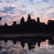 ကမ္ဘောဒီးယားနိုင်ငံရှိ အန်းကောဝတ်ဘုရားကျောင်းအား ညနေဆည်းဆာအချိန်တွင်မြင်တွေ့ရစဉ်(ဆင်ဟွာ)