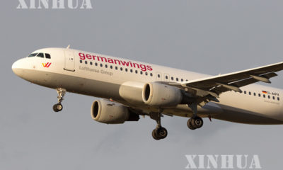 Eurowings ေလေၾကာင္းလိုင္းမွ ေလယာဥ္ တစ္စင္း အား ျမင္ေတြ႕ရစဥ္(ဆင္ဟြာ)