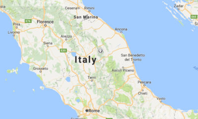 ငလ်င္ ျဖစ္ပြား ခဲ့သည့္ အီတလီ ႏိုင္ငံ အလယ္ပိုင္း ေဒသ အား google map မွ ျမင္ေတြ႕ရစဥ္ (ဓာတ္ပံု-google map)