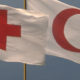The International Federation of Red Cross and Red Crescent Societies(IFRC) အလံ အား ျမင္ေတြ႕ရစဥ္(ဓာတ္ပံု-အင္တာနက္)