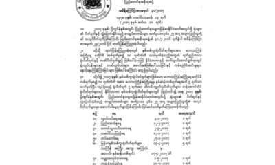 ျပည္ေထာင္စု အစုိးရ အဖြဲ႔၏ အမိန္ေၾကျငာစာအား ေတြ႔ရစဥ္(ဓာတ္ပုံ-Myanmar President Office)