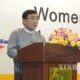 Women and Girls First Initiative အခမ္းအနားတြင္ လူမႈ၀န္ထမ္း၊ ကယ္ဆယ္ေရးႏွင့္ ျပန္လည္ ေနရာခ်ထားေရး ၀န္ၾကီးဌာန ျပည္ေထာင္စု၀န္ၾကီး ေဒါက္တာ ၀င္းျမတ္ေအး မိန္ ့ခြန္းေျပာၾကားေနစဥ္ (ဆင္ဟြာ)