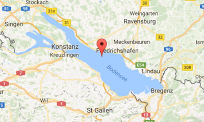 ေလယာဥ္ ပ်က္က် ခဲ့သည့္ ဂ်ာမနီ ႏုိင္ငံ အတြင္း ရွိ Bodensee ေရကန္ အား ျမင္ေတြ႕ရစဥ္(ဓာတ္ပံု-google maps)