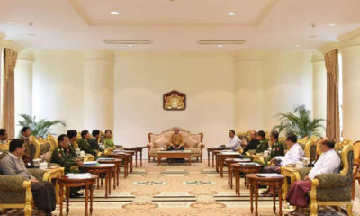 ရခိုင္ျပည္နယ္အေရးကိစၥမ်ားႏွင့္ တရားဥပေဒစိုးမိုးေရးဆိုင္ရာမ်ား ရွင္းလင္း တင္ျပသည့္ အခမ္းအနား က်င္းပစဥ္(ဓာတ္ပုံ-Myanmar President Office)