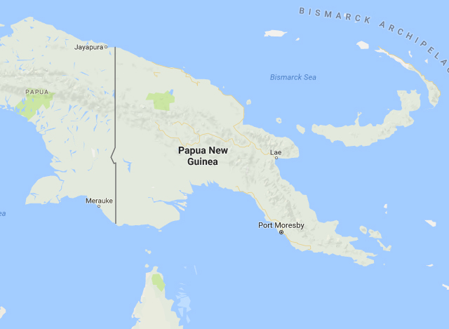အင္အားရစ္(ခ္)တာစေကး (၆.၀)အဆင့္ရိွသည့္ ငလ်င္ လႈပ္ခတ္ ခဲ့သည့္ ပါပူအာ နယူးဂီနီ ႏိုင္ငံ အား ျမင္ေတြ႕ရစဥ္(ဓာတ္ပံု-google maps)