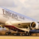 Emirates ေလေၾကာင္းလုိင္းပိုင္ အဲဘတ္စ္ေလယာဥ္တစ္စီးအားေတြ႕ရစဥ္ (ဓါတ္ပံု-အင္တာနက္)